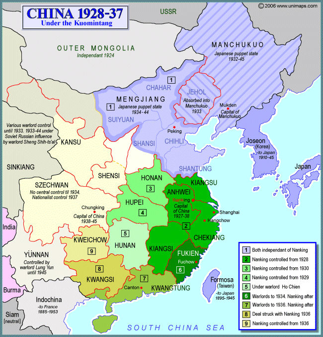 Map of Nationalist China.