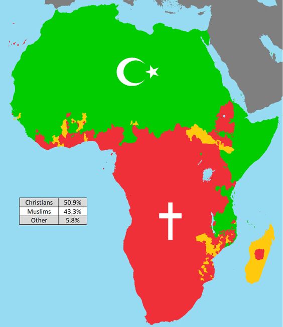 Map of religion in Africa.