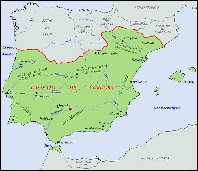 Map of Spain in the year 1000