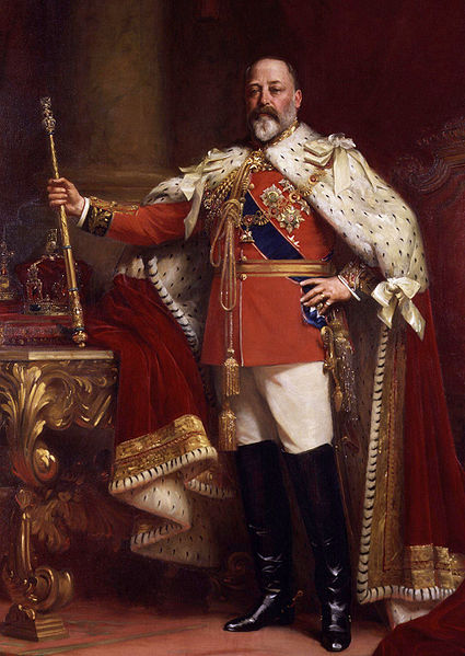 Edward VII in coronation robes.