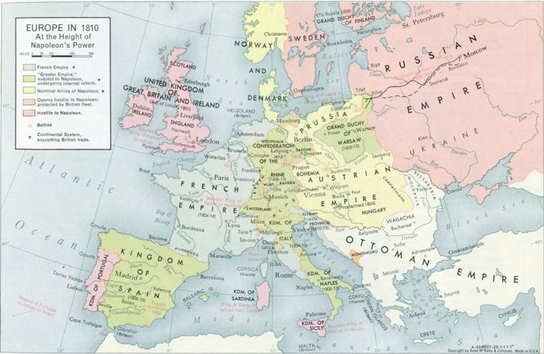 Europe at the height of Napoleon's power.