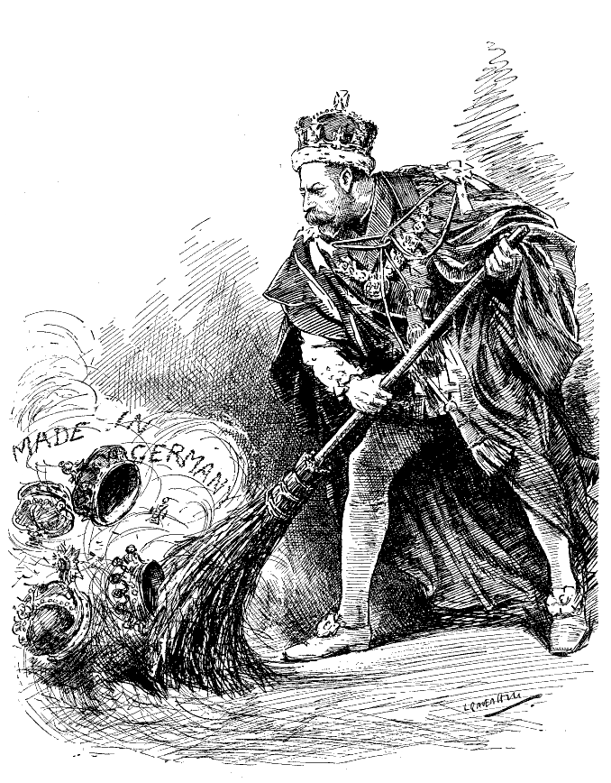 George V sweeps away German crowns.