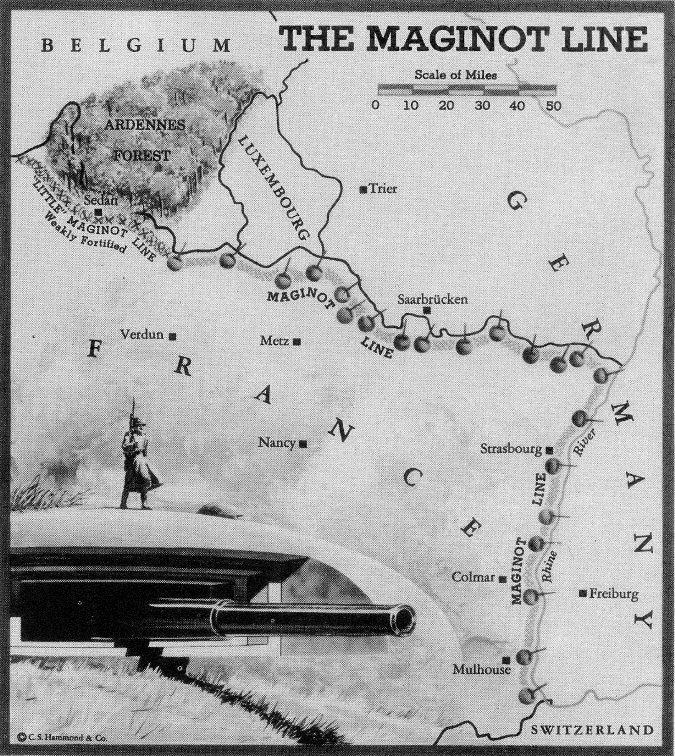 Map of the Maginot Line.