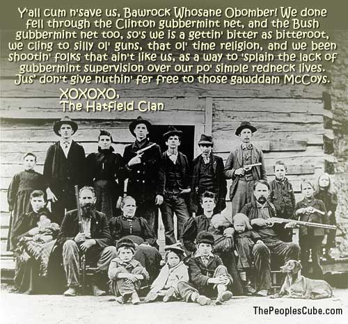 The Hatfield clan's message to Obama.