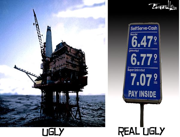 Offshore oil rig & gas pump