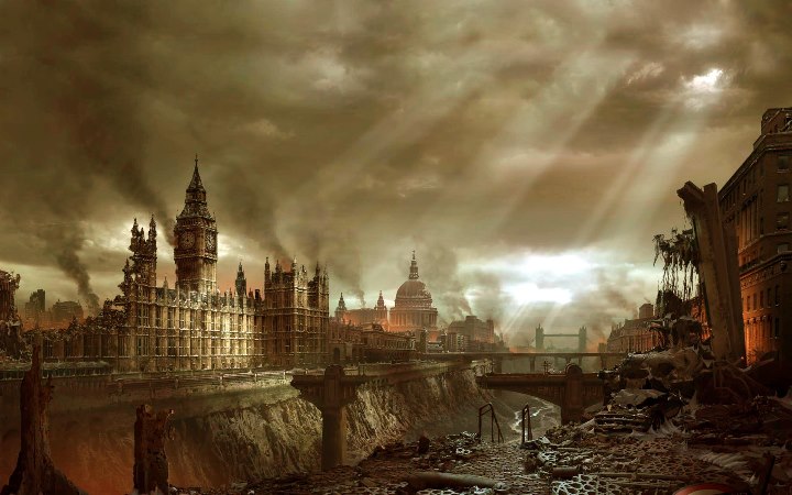 London in ruins.