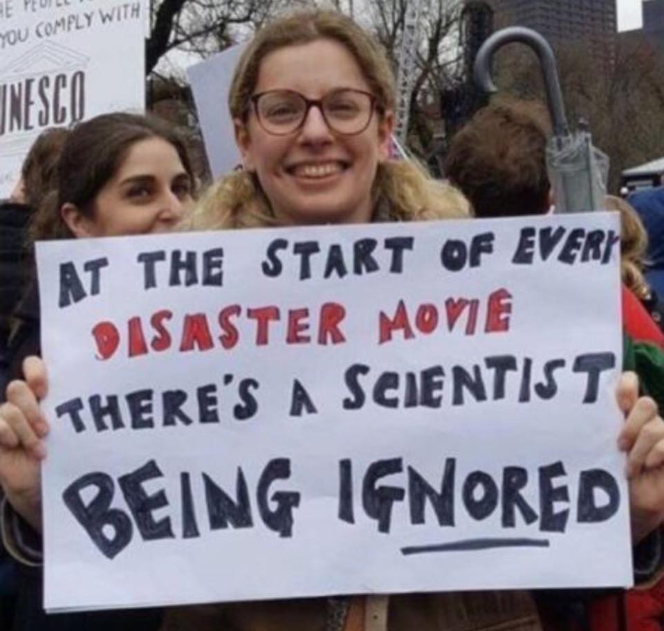 Ignored scientist sign.