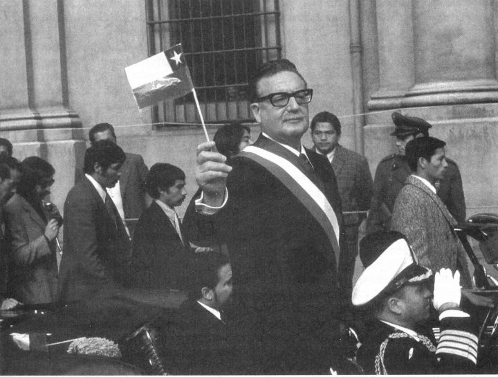 Salvador Allende in victory.
