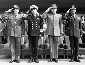 Pinochet's first junta in Chile.