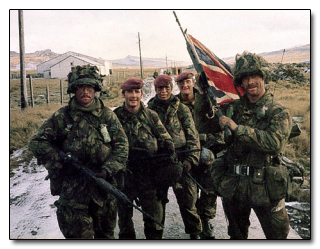 British soldiers in the Falklands.