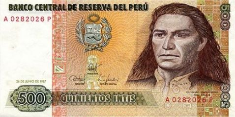 Tupac Amaru banknote.