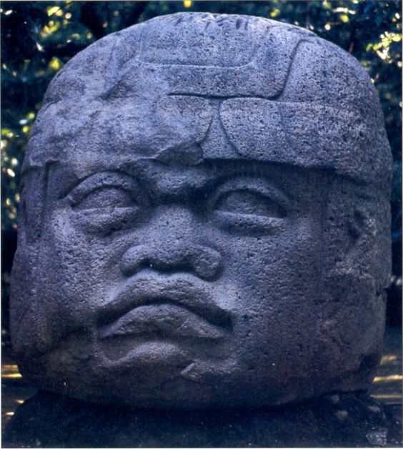 Olmec stone head.