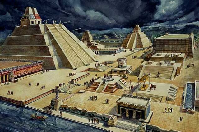 Artist's conception of Tenochtitlan.