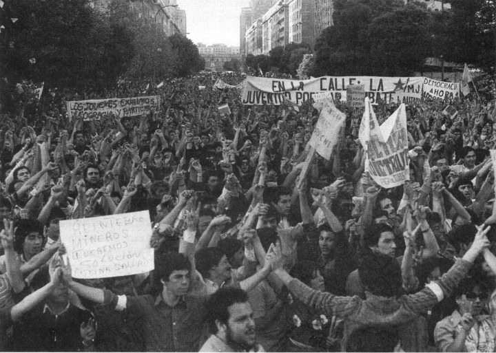ANti-Pinochet demonstration in Santiago.