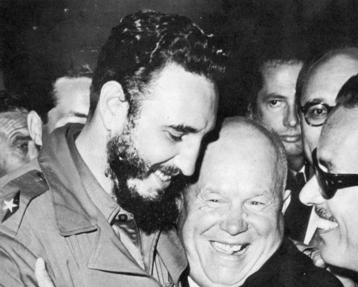 Castro meets Khrushchev.