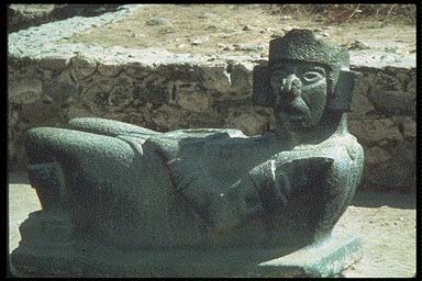 Chac mool statue.