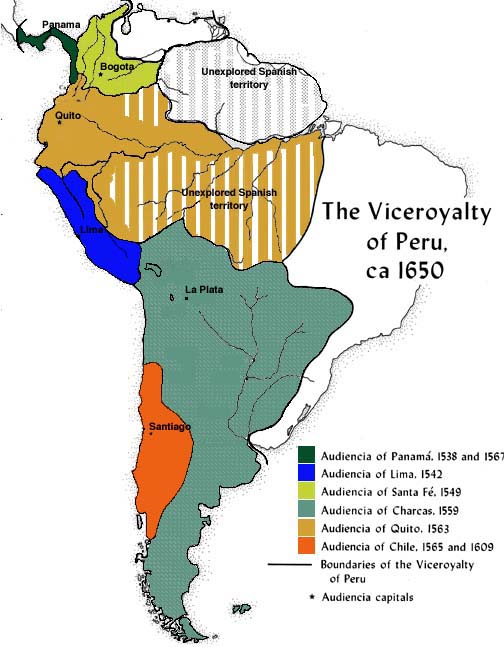 South America, 1650.
