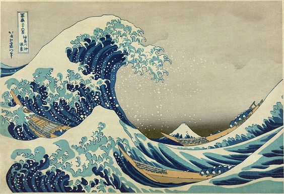 Hokusai painting of tsunami.