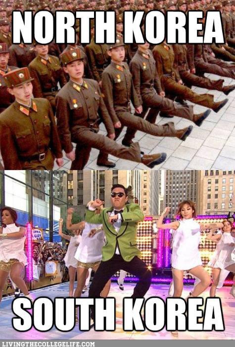 North Korean goose-stepping vs. Gangnam style
