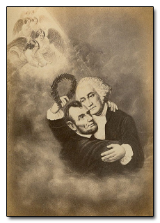 Washington embraces Lincoln.