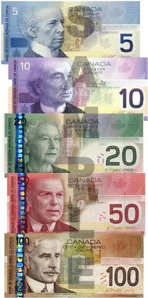 Canadian paper money.