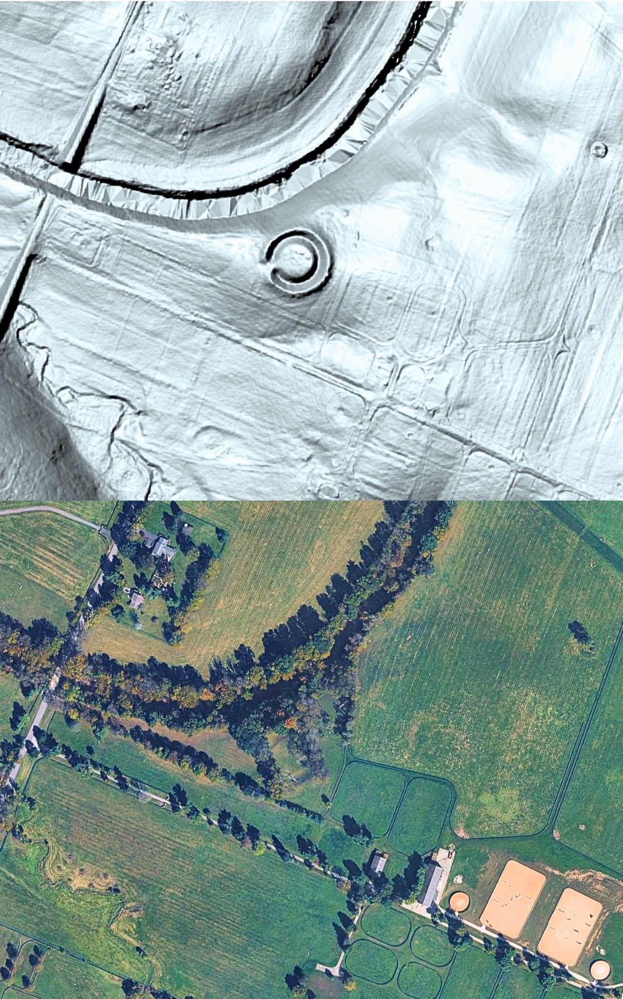LIDAR photo of the Mount Horeb site in Kentucky.
