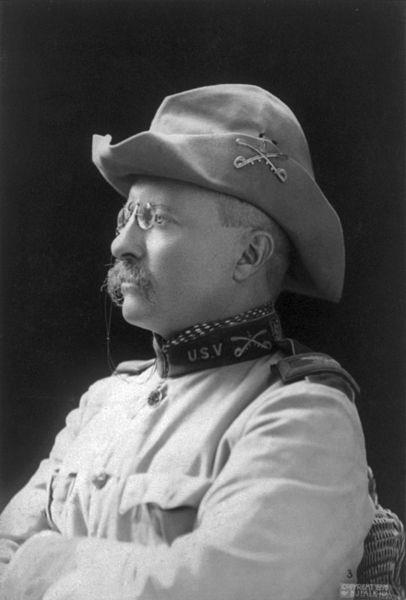 Theodore Roosevelt in his Rough Rider uniform.