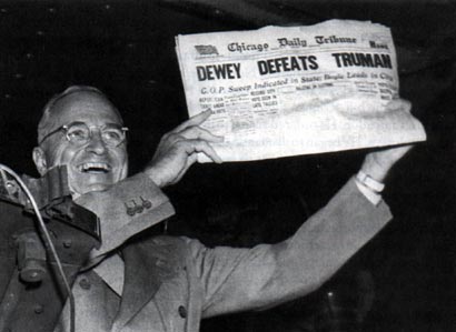 Dewey defeats Truman headline.