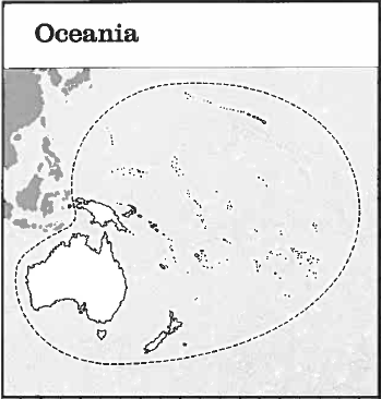 Simple Oceania map.