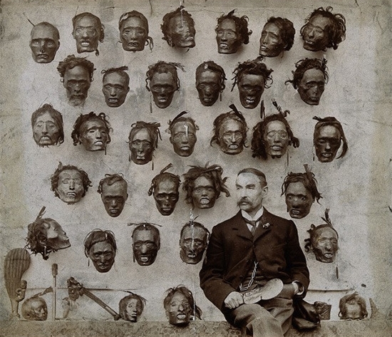 Collection of tattooed heads.
