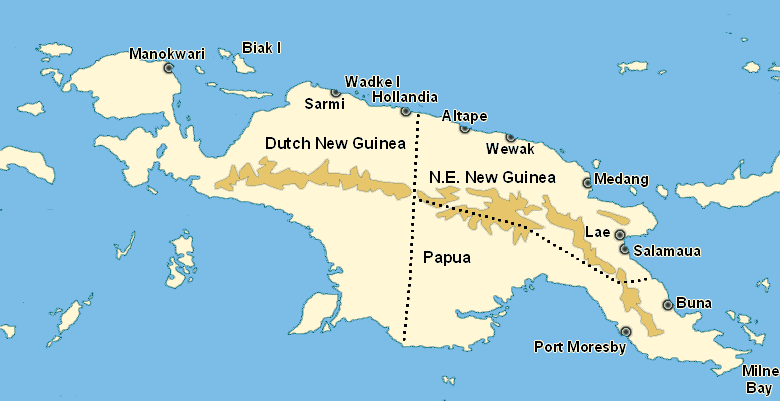 Basic New Guinea map.