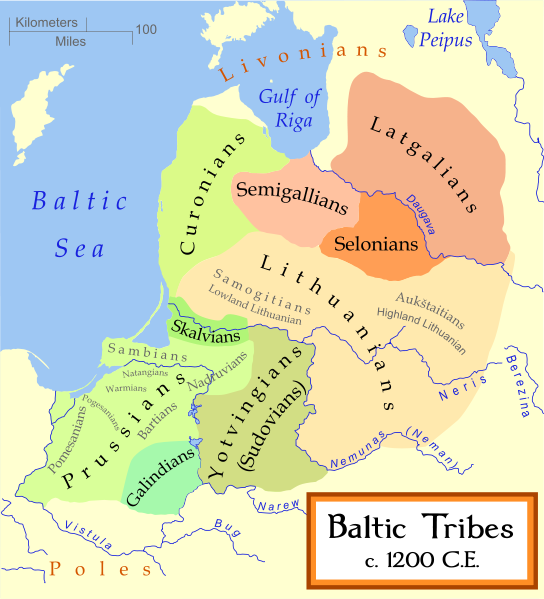 Map of the Baltic tribes.