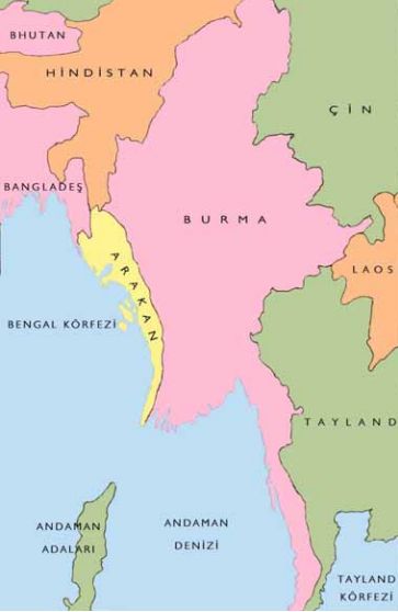 map showing Arakan