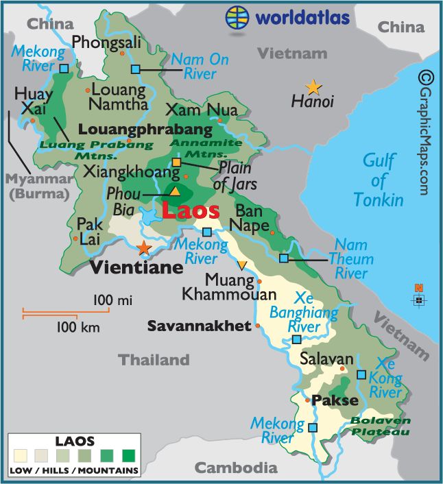 Map of Laos.